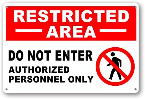Restricted Area Employees Only Sign, Do Not Enter Sign, 12x8 Rust Free Aluminum, Weather/Fade Resistant, Easy Mounting, Indoor/Outdoor Use